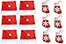 HONGCI Paquete 12 de Navidad decoración de la Mesa Calcetines de Navidad Cubiertos Bolsillos Soporte (6 pcs Cubierta de la Silla de Navidad Decoración de Navidad + 6 pcs Christmas Socks Pockets)