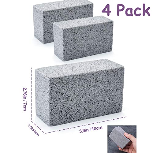 Magic Blackstone Griddle Scraper，4 Pack Gray Stone Cleaning Block Clean Brick For Grill, Removing Stains Bbq，Pool, Racks, Baking Steel, Oven, Flat Top Cookers, Utensils, Exfoliation Dead Skin, Toilet #TOP5