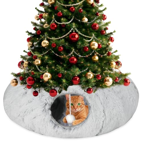 Mfsdai Katzentunnel unter Dem Weihnachtsbaum mit Plüsch Katze Bett Multifunktionales Katzenspielzeug Katzentunnelbett mit Hängenden Ball und Guckloch für Kaninchen Frettchen Mfsdai Katzentunnel unter Dem Weihnachtsbaum mit Plüsch Katze Bett Multifunktionales Katzenspielzeug Katzentunnelbett mit Hängenden Ball und Guckloch für Kaninchen Frettchen