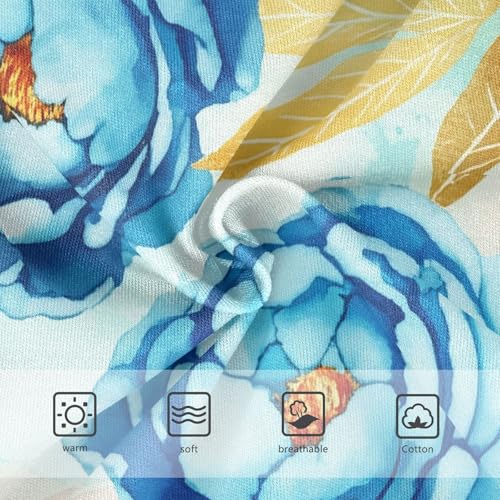 Blue Peony Rose Spring Floral Girl Panties Cute Girls Underwear Toddler Cotton Cartoon Underpants Briefs 2t3