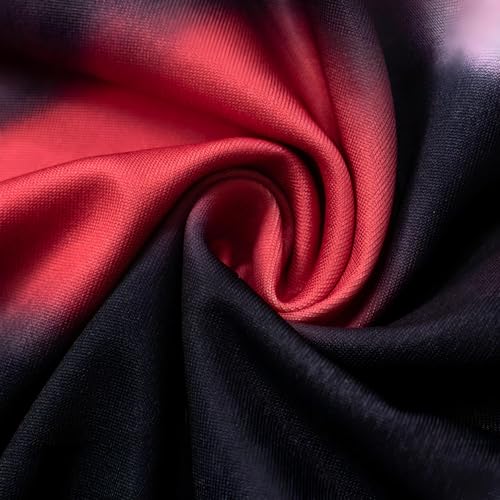 Image of Women's Sexy Bodycon Ruched Off Shoulder Mini Party Dress Tie Dye Floral Tube Strapless Backless Stretchy Club Short Dresses Red Small