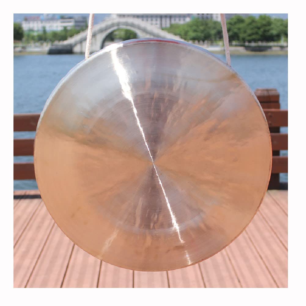 Gong Tibetano Gong Gong Oculto Que golpea el Gong Gigante Chino con Gong y Martillo seleccionados a Mano para garantizar la Calidad.(Color:B,Size:45CM)