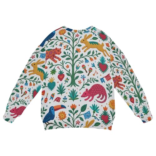 JUNZAN Mexican Vibrancy Animals Bright Kids Girls Hooded Sweatshirt Fleece Boys Sweat Shirt Party 4T2