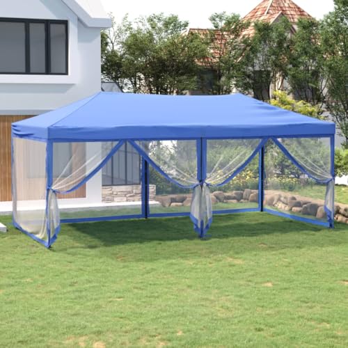 Sophrelle Carpa para Fiestas Plegable con Paredes Laterales Azul 3x6 m Azul,93549