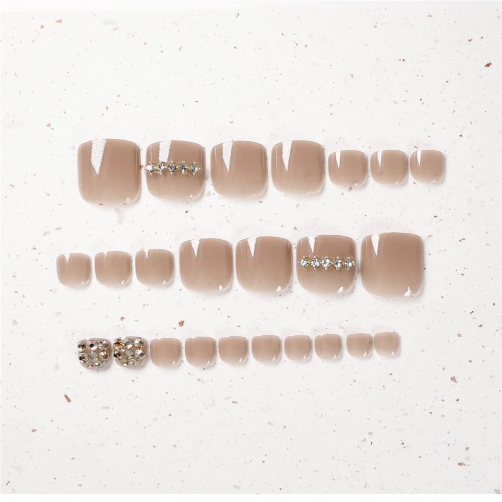 Fake Nails Short Art Nail Press Stick False Full Cover Artificial Wearable Toenail