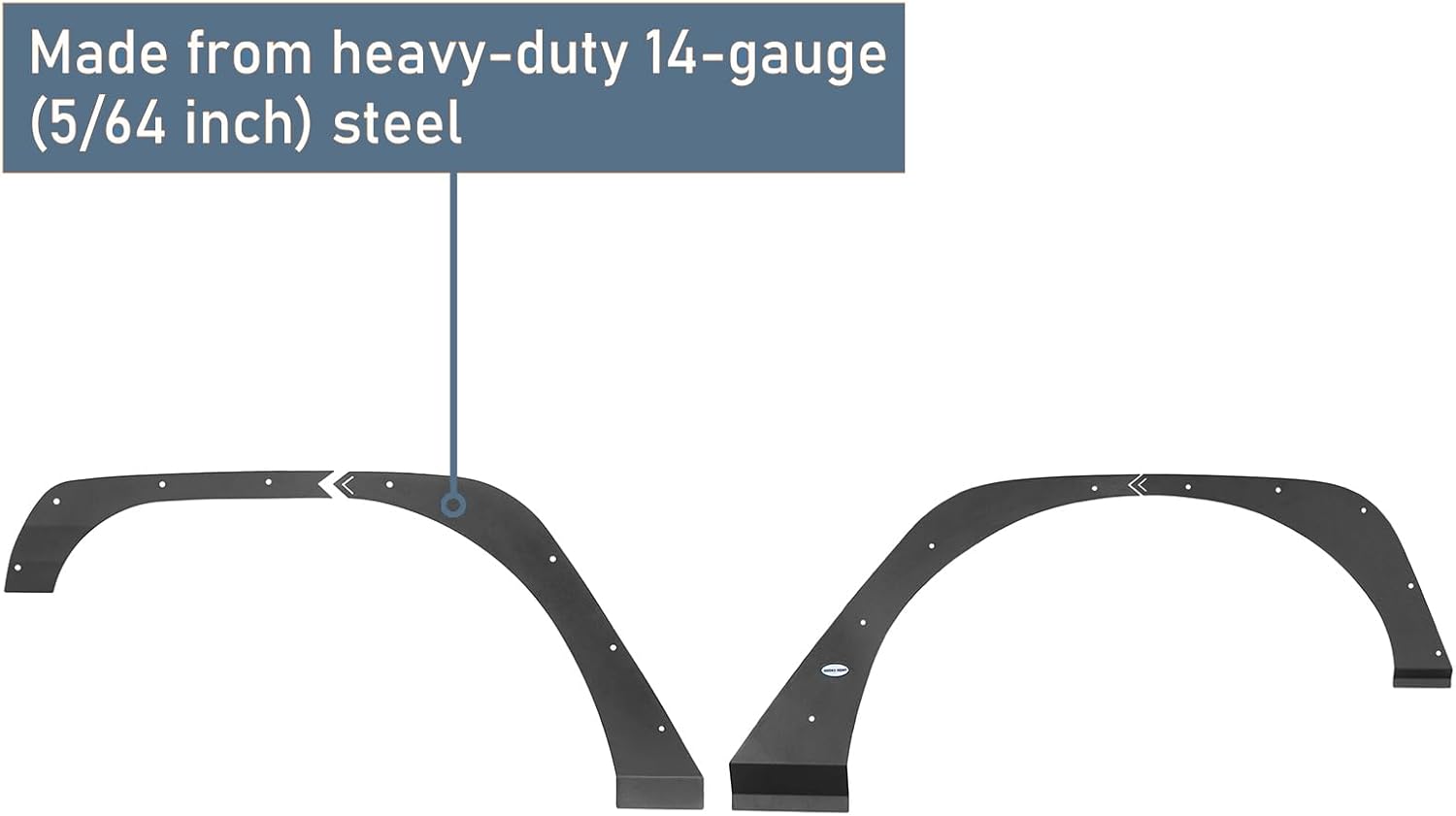 Hooke Road JK Fender Flare Delete Removal Kit for 2007-2018 Jeep Wrangler JK & JKU Unlimited 2 or 4 Doors, Front and Rear Wheel Liner Trim Gap Cover Steel - 4PCS