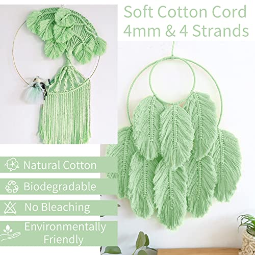 LEREATI Macrame Cord 4mm x 100m, Thick Macrame Rope Natural Cotton Rope Craft String - Image 4