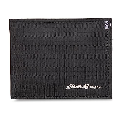 Eddie Bauer Men Signature Bifold Passcase Wallet (Available in Cotton Canvas Or Ripstop Nylon)