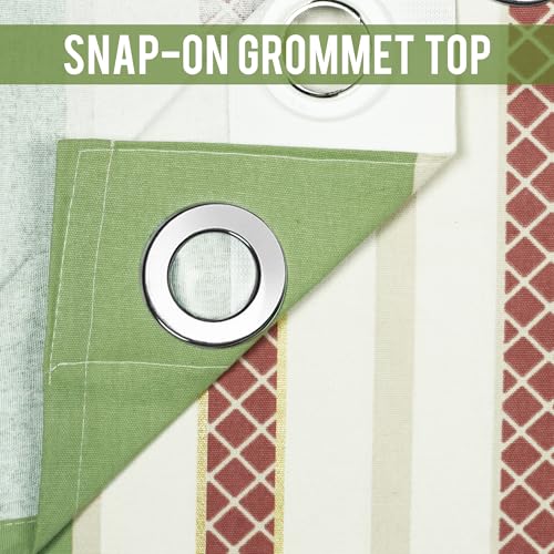 Image of Story@Home Cotton Curtain | Window Curtains 5 Feet Long Set of 2 | Geometric Printed | Bohemian Curtain | Room Darkening Curtains for Living Room | (116 X 152 Cm, Green & Off White)
