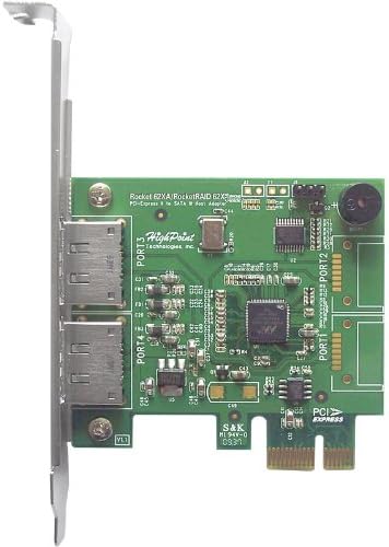 HighPoint RocketRAID 622 2 eSATA Port PCI-Express 2.0 x1 SATA 6Gb/s RAID Controller,Clear