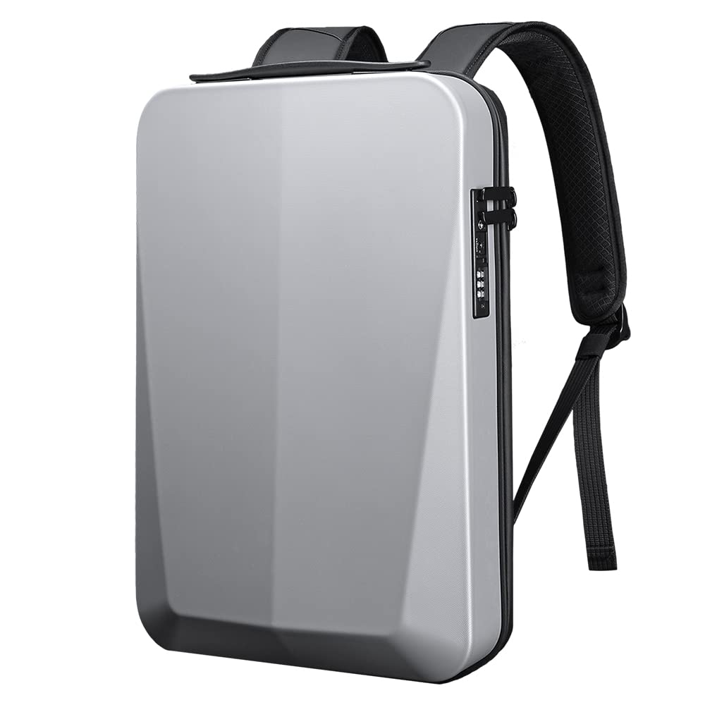 Red Lemon Medium Size Bange Hard Ironlook Briefcase Laptop Bag Anti-Theft Hard Shell Unisex Laptop Backpack With Usb Charging Backpack For Unisex (Silver)