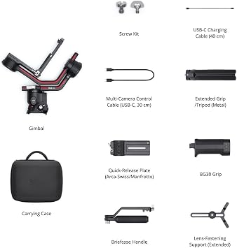 DJI RS 3 Pro, 3-Axis Gimbal for DSLR and Cameras Canon/Sony/Panasonic/Nikon/Fujifilm/BMPCC, Automated Axis Locks, 4.5 kg (10lbs) Payload, LiDAR Focus Camera Stabilizer