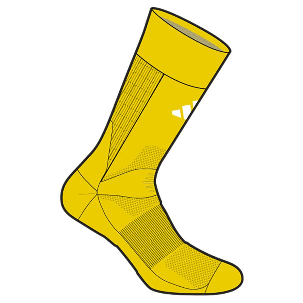 adidas Unisex Football Crew Performance Socks Cushioned Socks, team yellow/white, XL