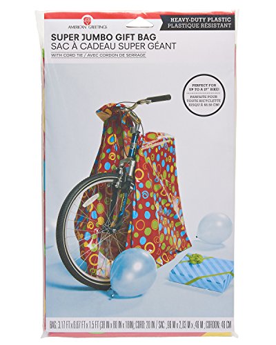 American Greetings Multicolor Dots Jumbo Plastic Gift Bag #TOP1