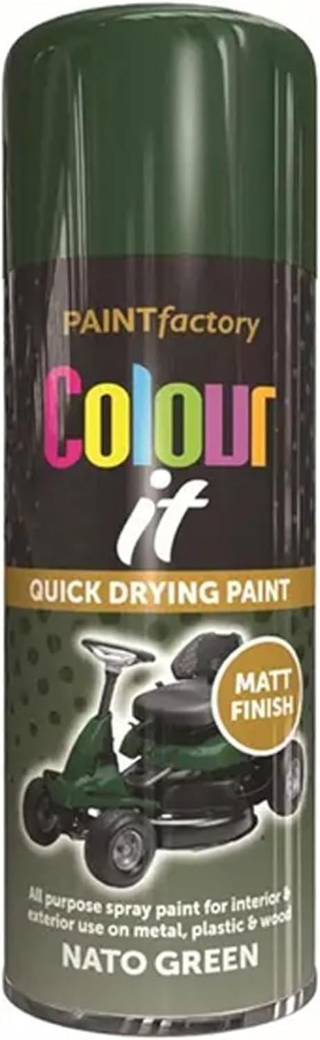 Colour It Nato Green Quick Drying Paint, Multi-Surface, Matt Finish, Easy Application, Durable Rust-Resistant, Ideal for Doors, Gates, Railings, Furniture and DIY Projects, 400ml (Pack of 1)