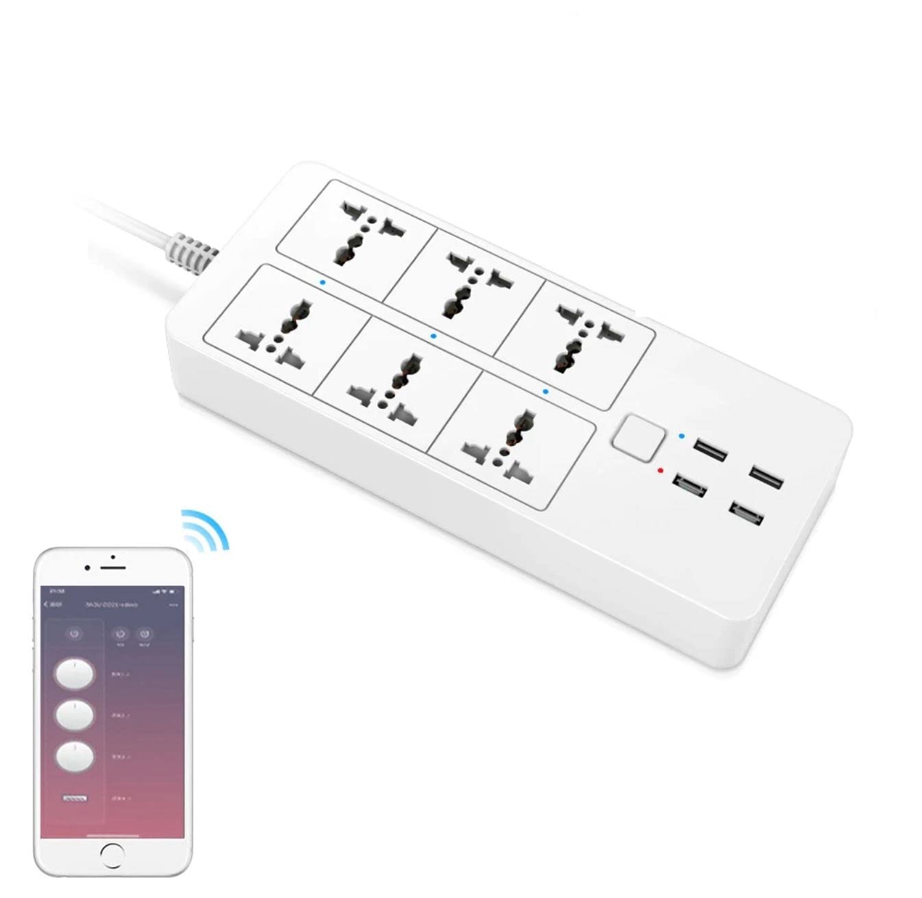 Eazyliv WiFi Power Strip Extension Lead (White)