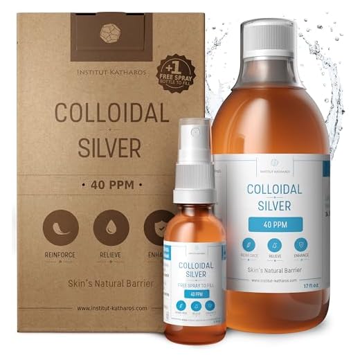 Colloidal Silver Liquid 17 fl oz Spray ● Bioactive Hydrosol Silver Water ● Natural Immune Support Nano Sol Supplement Solution ● Ionic Minerals 40 PPM ● Organic Structured Plata Coloidal