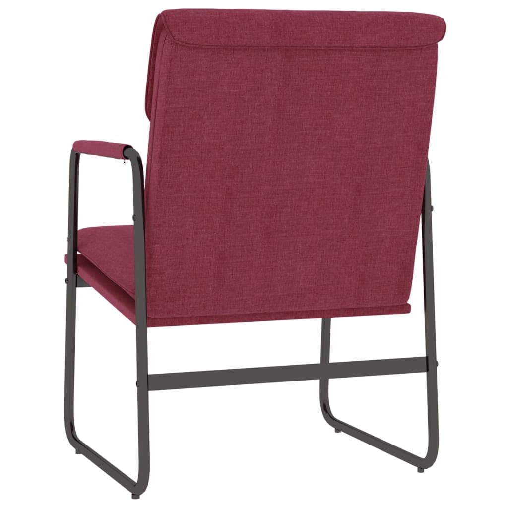 Poltrona Lounge da Salotto Imbottita Rosso Vino 55x64x80 cm
