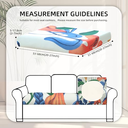 Image of BIETYONE 8Pcs Stretch Patio Cushion Covers, Outdoor Couch Covers Replacement,Outdoor Couch & Sofa Slipcovers,for Patio Furniture Cushion Covers,Washable Reusable Furniture Protector (Print,Cover Only)