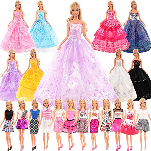 Funlight 10 Set Doll Clothes 5 Party Dresses Gown Clothes with 5 Fashion Dresses for 11.5 Inch Girl Doll