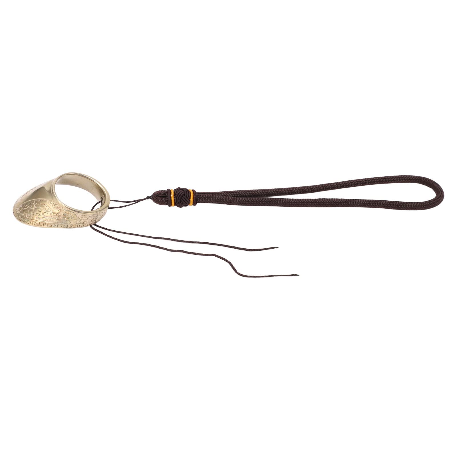 Protector de Pulgar de Tiro con Arco, Protector de Dedo de Tiro de Latón Resistencia Al Desgaste Anillo de Pulgar de Tiro con Arco con Cuerda de Fijación