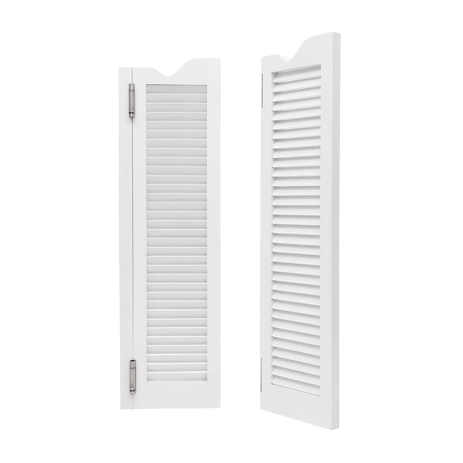 Porta a doppia battente da 107 x 61 cm, in legno di pino bianco, con cerniere, divisorio per corridoio, cucina, bar