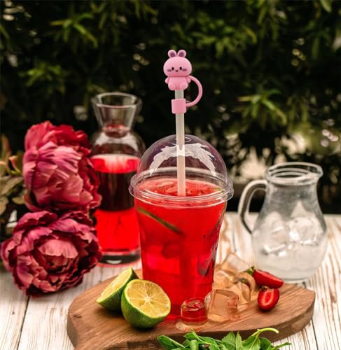 Image of 22P Straw Cover for Stanley Cup, Silicone Straw Topper for Stanley Cup 30&40oz with Tumblers, 10mm 0.4in Lid Accessories (Reusable)