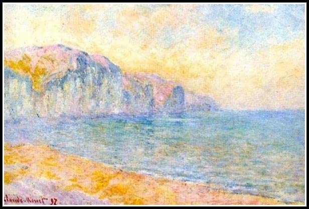 Cliffs of Les Petites Dalles Painting by Claude Monet DIY Diamond Painting Kits for Adults, 5D Full Round Drill Diamond Painting Kit Embroidery Arts Home Decor