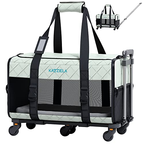 Pet Carrier Airline Approved - Dog Carrier with Wheels, TSA Airline Approved