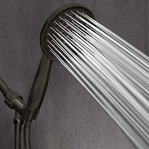 Showermaxx, Luxury Spa Series, 6 Spray Settings 5 Inch Hand Held Shower Head, Long Stainless Steel Hose, Maxx-Imize Your Shower With Showerhead In Oil Rubbed Bronze Finish #TOP1
