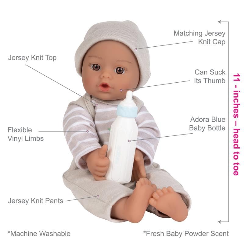 Adora Soft Baby Doll Boy, 11 inch Sweet Baby Dinosaur, Machine Washable (Amazon Exclusive) 1+
