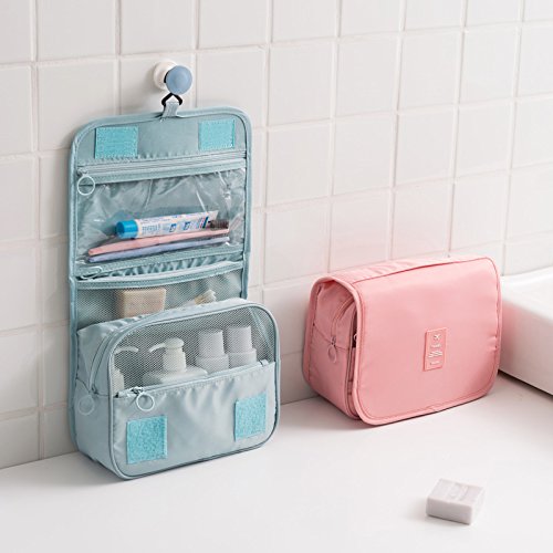 Beauty Case da Viaggio per Donna, Pochette cosmetica Impermeabile, Organizer per Articoli da Toilette e Cosmetici, con Gancio per riporre Il Trucco in Bagno.
