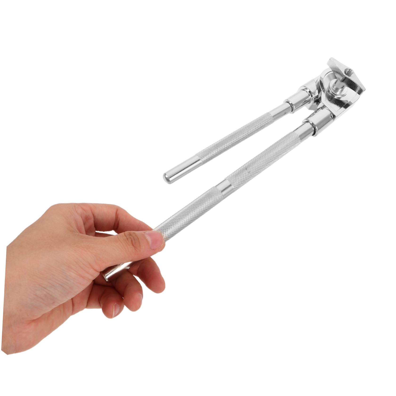 ibasenice Metalowy Uchwyt Cowbell z Zaciskiem Do Statywu Perkusyjnego pod Kątem Kompaktowy i Trwały Kompatybilny z Różnymi Rozmiarami Cowbell Stabilny Do Występów Studyjnych i Plenerowych