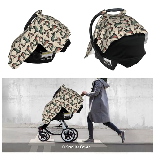 Image of Wolf with Mountain Baby Car Seat Canopy Nursing Cover for Newborn Car Seat Breastfeeding Covers Blanket Newborn Shower Gift