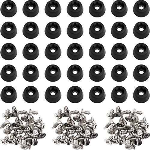 Norme 80 Pieces Soft Cutting Board Rubber Feet with Stainless Steel Screws, 0.28 x 0.59, Soft, Non Slip, Non Marking, Anti Skid, Fine Grips for Furniture, Electronics and Appliances