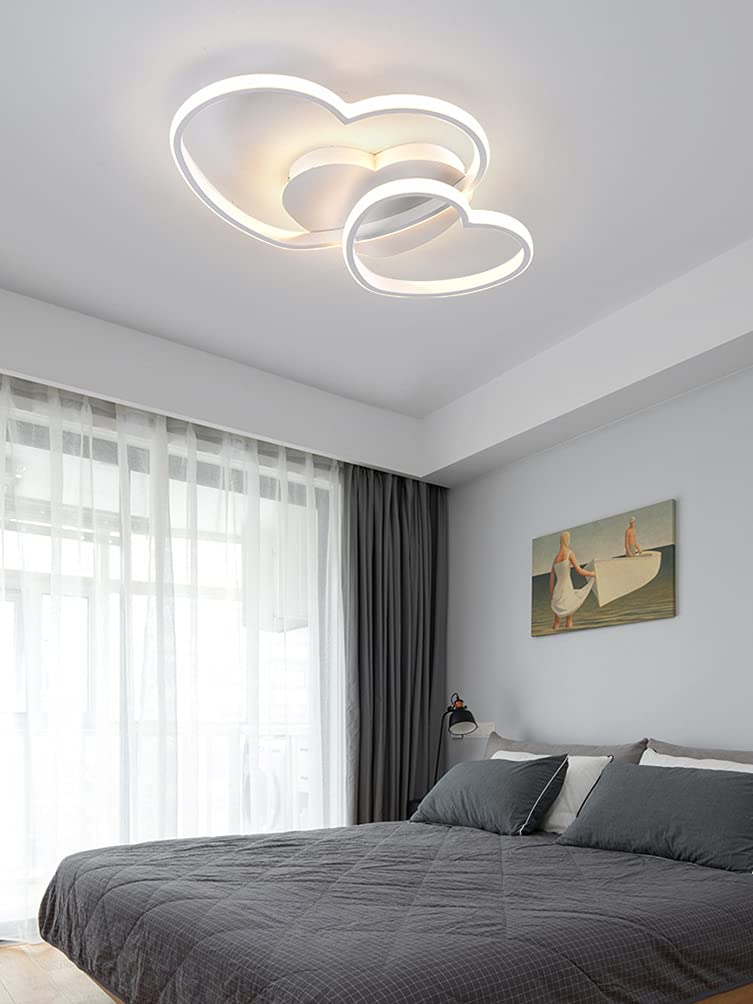 Plafonnier acrylique cœur 48W à gradation continue avec télécommande pour chambre moderne - 8