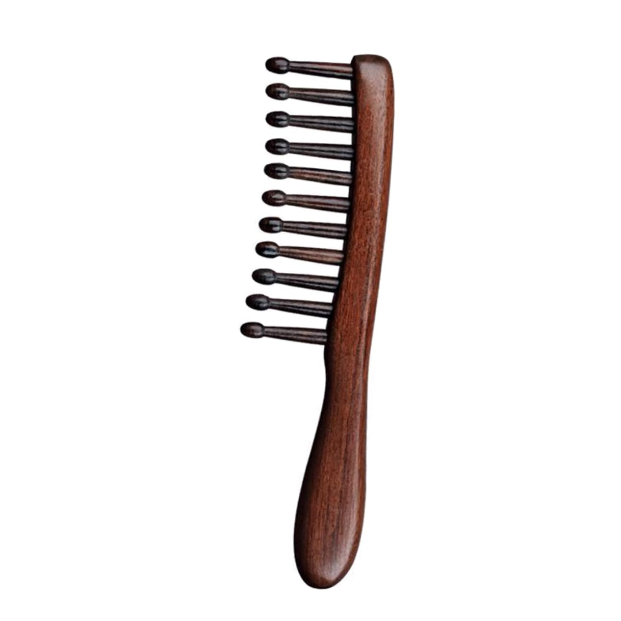 Baluue 5pièces Peigne Bois à Dents Larges Pour Cheveux Bouclés Peigne De Massage Chevelu Bois De Santal Pour Démêler Et Styliser Types De Cheveux