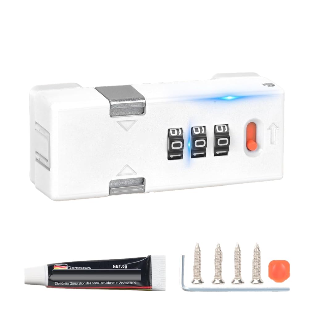 Ijsdnvjndx White Combination Code-3-Digit Password Cabinet Lock-Keyless Premium- Hasp -Lock For Drawers, Bifold Closet Doors