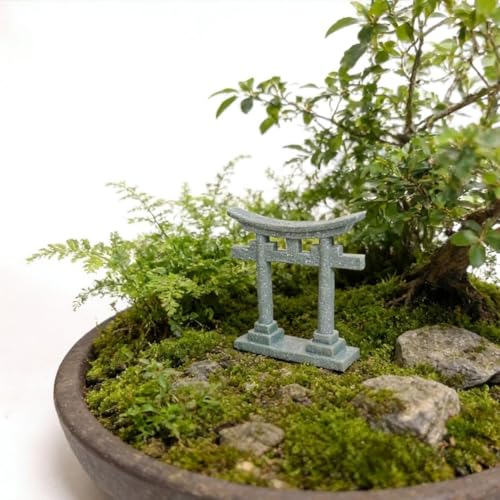 Image of livelyfish Aquarium Asian Decorations Japanese Shinto Torii Gate Fish Tank Ornament Miniature Shrine Japan Style Sandstone Underwater Landscape Decoration, L