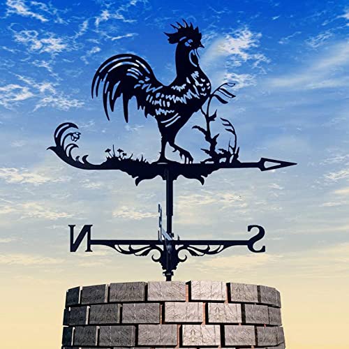 YXKJHH Veleta de Metal, Instrumento para medir la dirección del Viento, para instalación en tejados, de Acero Inoxidable, Estilo Retro, Duradera, con Escena de Granja, para jardín, Acceso