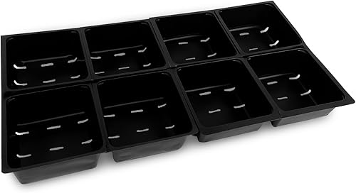 ePackageSupply Bandeja de cultivo de 5 x 5 con agujeros de drenaje (1 hoja es 8 bandejas), color negro, grandes bandejas de cultivo de semillas de