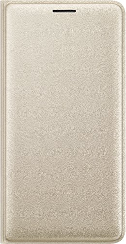 Samsung EF-WJ320PFEGWWSAMSUNG-Funda con tapa de estilo libro para Samsung Galaxy J3, Color Dorado