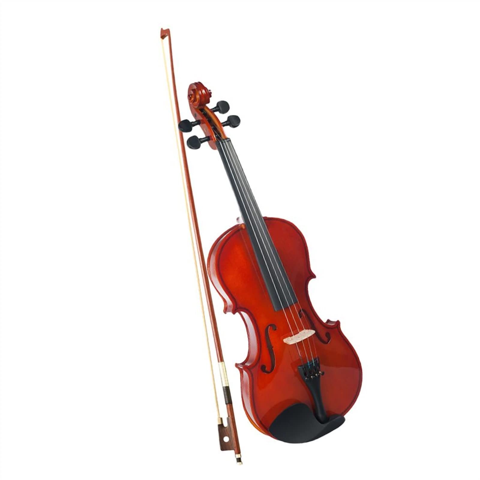 Violino 1/2 Violino Acustico in Legno Massello con Arco E Custodia con Finitura in Vernice Naturale