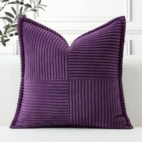 Artscope Lot de 1 Housses de Coussin en Velours Côtelé Décoratif Canapé Taie d'oreiller Super...