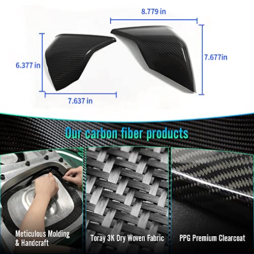 Yipmotiv 2Pcs Genuine Carbon Fiber Dashboard Cover For C8 Corvette 2020 2021 2022 2023, Side Instrument Hood Panel Trim #TOP4