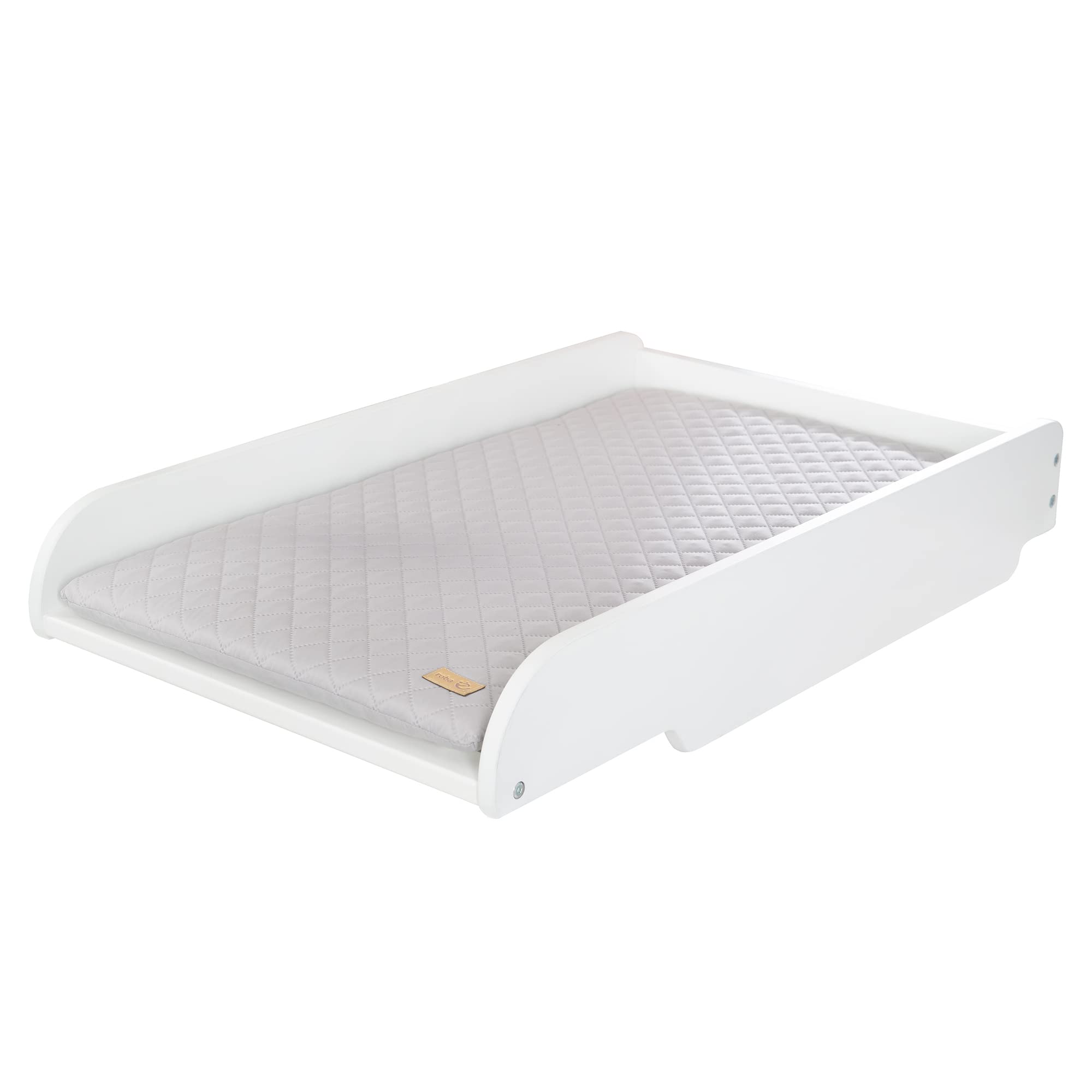 roba Lit Bébé Cabane 60x120 cm avec Plan et Matelas à Langer - Convertible et Réglable en Hauteur - Blanc