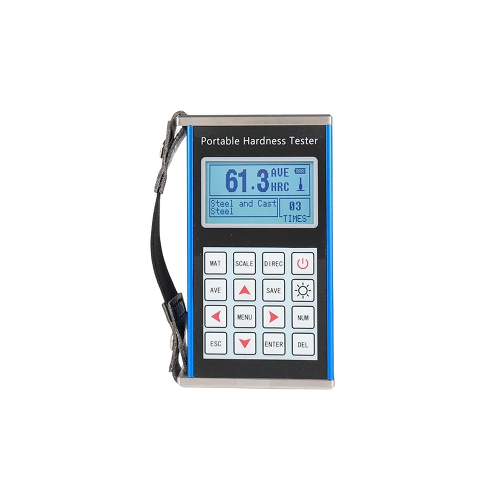 Hardness Tester, Digital Cast Steel Hardness Tester Portable Metal Leeb Durometer HV HB HRC HRB HRA HS LCD Display D-Type Impact Measuring Device