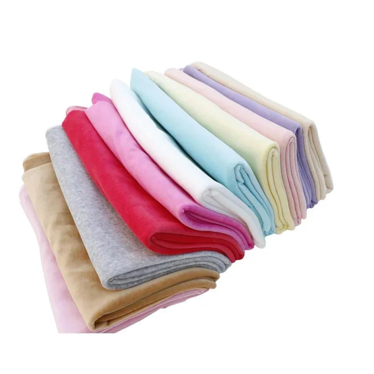 Tela Elástica De Terciopelo De Algodón Por Metros Para Ropa Vestidos Costura Liso Terciopelo De Alta Calidad Tejido De Punto Suave Agradable Para La Piel-Negro-100cmX150cm