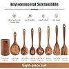 FJNATINH Wooden Spoons for Cooking, 8 Pcs Nonstick Wooden Cooking Utensils Set,Nonstick Natural and Healthy Kitchen Utensil（8 Pcs） #5