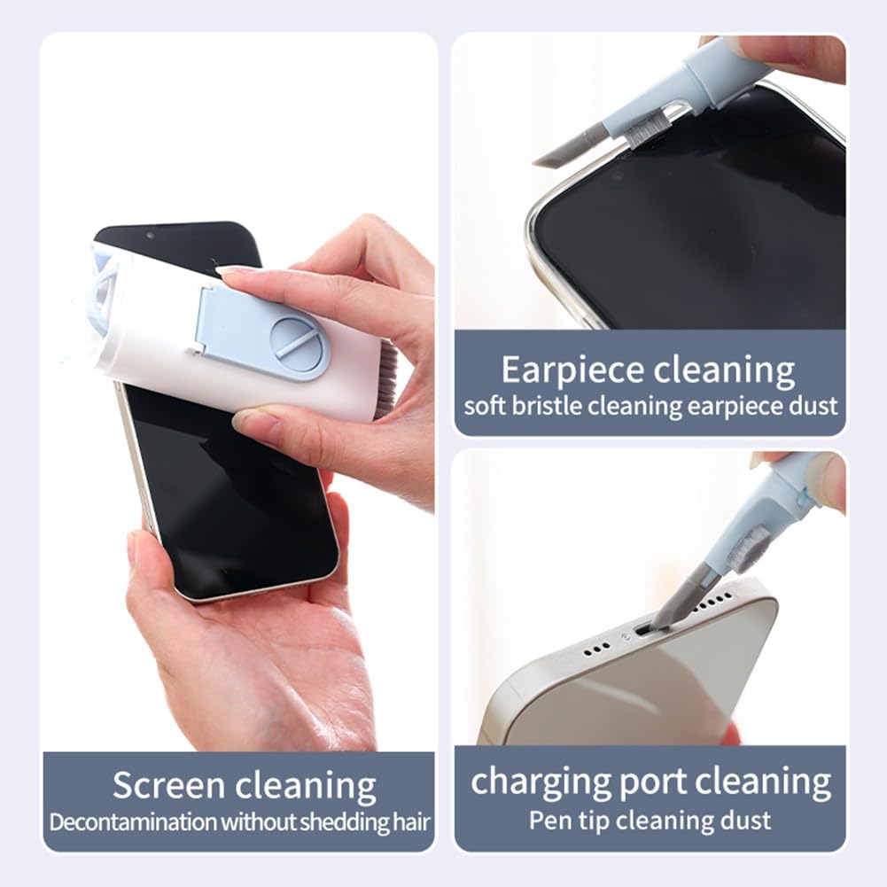 Kit de limpieza electrónica para teclados, portátiles y pantallas, para compacto 11,6 x 4,6 x 2,8 cm, multifuncional con cepillo, material ABS, diseño portátil